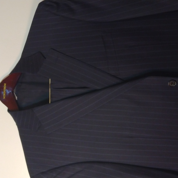 Canali Navy Blue Pinstripe Wool Suit 46R US = 56R EU (Made in Italy) - Picture 9 of 12